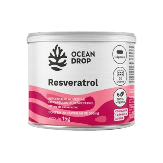 Resveratrol 500mg Ocean Drop 30 Cápsulas
