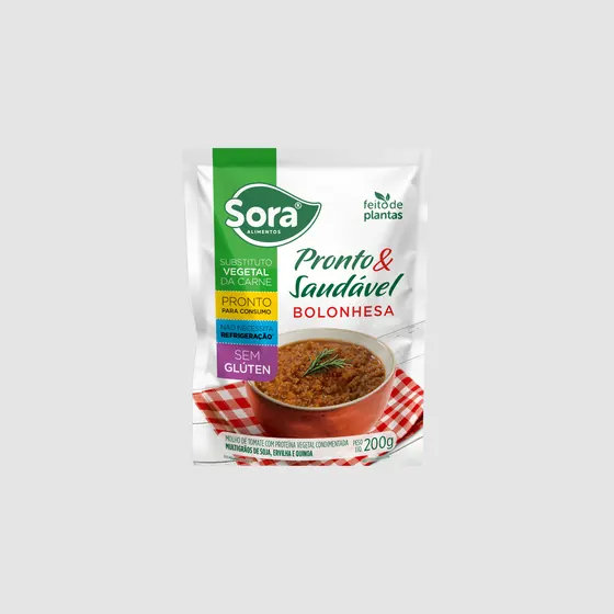 Molho Bolonhesa Vegetal Sora 200g