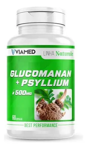 Glucomannan com Psyllium 500mg 60 Cápsulas