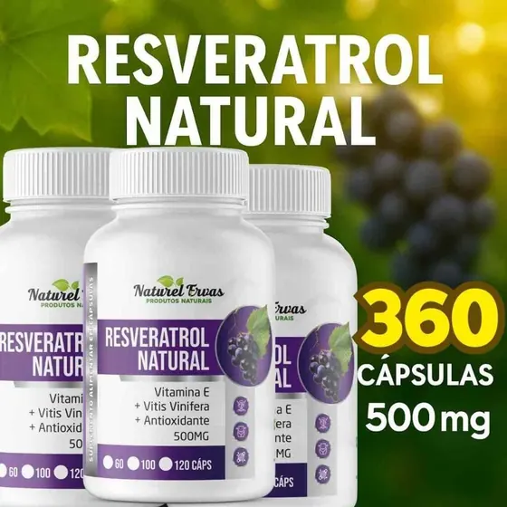 Resveratrol Natural 500mg 120 Cápsulas