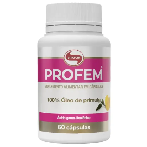 Profem Óleo de Prímula 1000mg Vitafor 60 Cápsulas