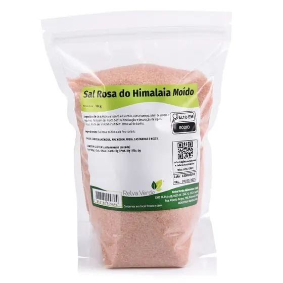 Sal Rosa do Himalaia Moído Relva Verde 1kg