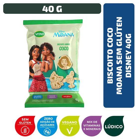 Biscoito Moana Coco sem Glúten Vitao 40g
