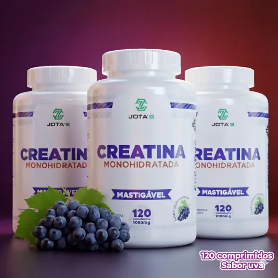 Creatina Mastigável Sabor Uva 120 Unidades