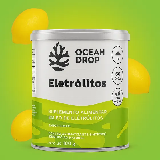 Eletrólitos em Pó Limão Ocean Drop 180g