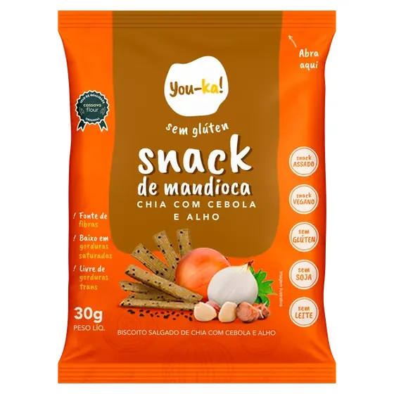 Snack de Mandioca com Chia, Cebola e Alho You Ka 30g