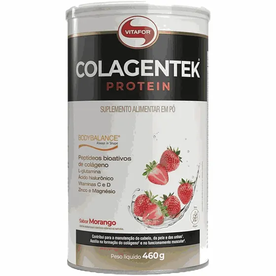 Colagentek Protein Morango Vitafor 460g