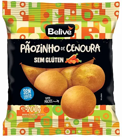 Pãozinho de Cenoura sem Glúten Belive 200g