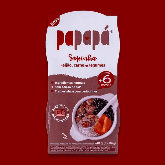 Sopinha de Feijão, Carne e Legumes Papapá 240g