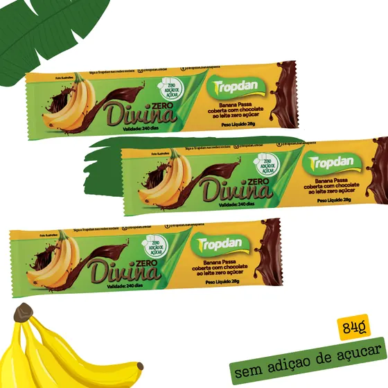 Divina Banana com Chocolate Zero Açúcar Tropdan