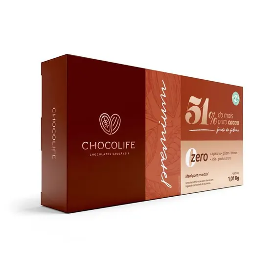 Chocolate 51% Cacau Premium Chocolife 25g