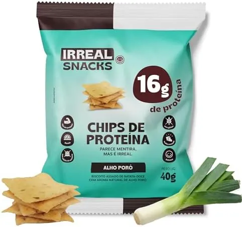 Chips de Proteína Alho-poró Irreal Snacks 40g