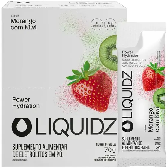 Liquidz Morango com Kiwi 14 Sachês de 5g