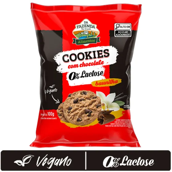 Cookies Zero Baunilha com Chocolate sem Lactose 100g