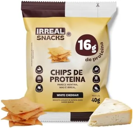 Chips de Proteína White Cheddar Irreal Snacks 40g
