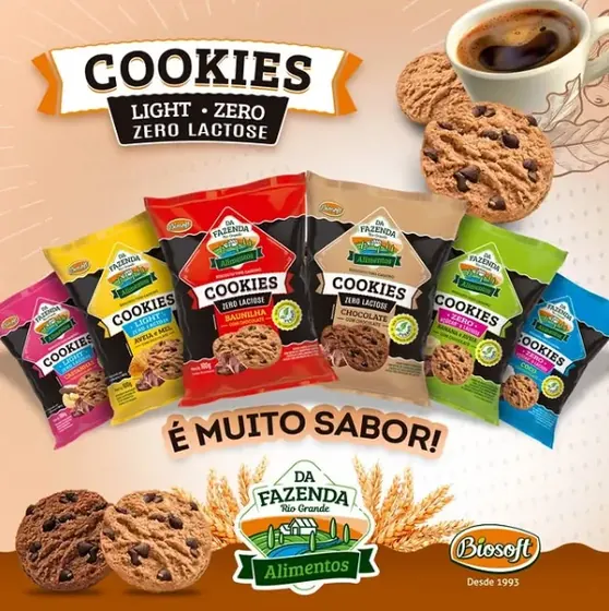 Cookies de Aveia e Mel com Chocolate 100g