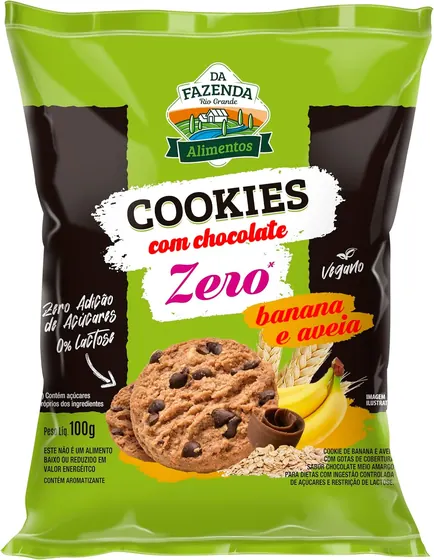 Cookies de Banana e Aveia com Chocolate 100g