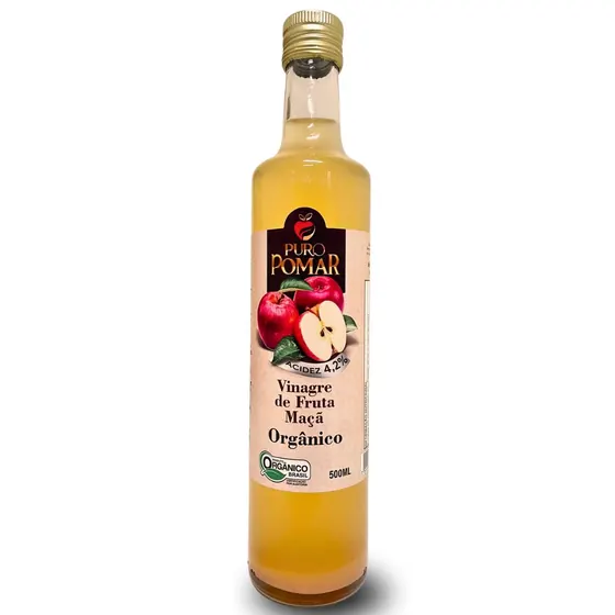 Vinagre de Maçã Orgânico Puro Pomar 500ml