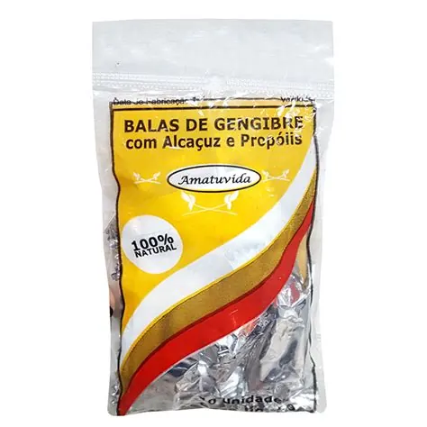 Bala de Gengibre, Alcaçuz e Própolis 40g