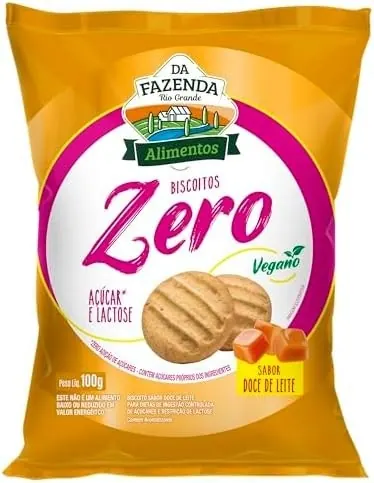 Biscoito Vegano Doce de Leite Zero Da Fazenda 100g