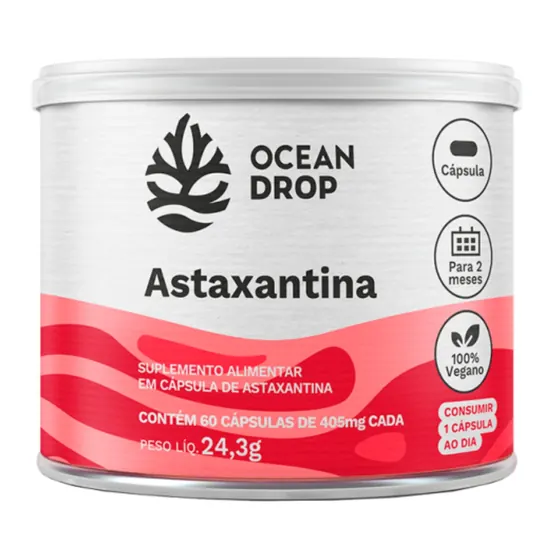Astaxantina 100% Vegetal Ocean Drop 60 Cápsulas