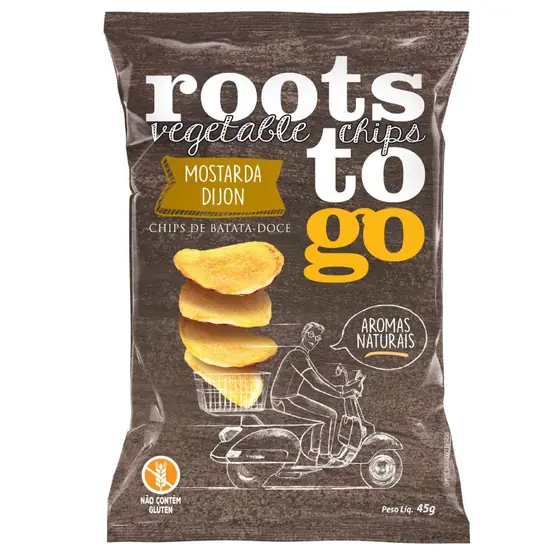 Chips de Batata Doce Sabor Mostarda Dijon Roots To Go 45g