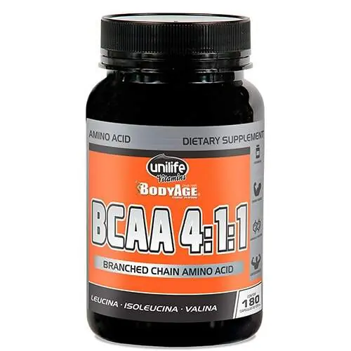 BCAA BodyAge Unilife 180 cápsulas