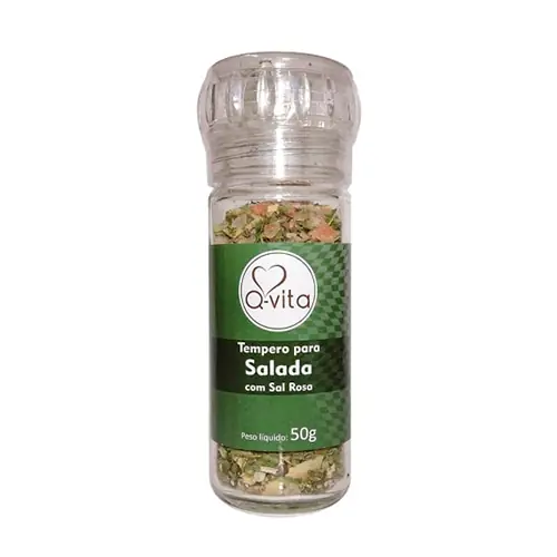 Tempero para Salada com Sal Rosa (com moedor) Q-Vita 50g